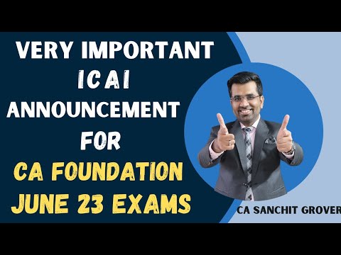 CA Foundation June 23 Result Date| Official ICAI Announcement| CA Sanchit Grover