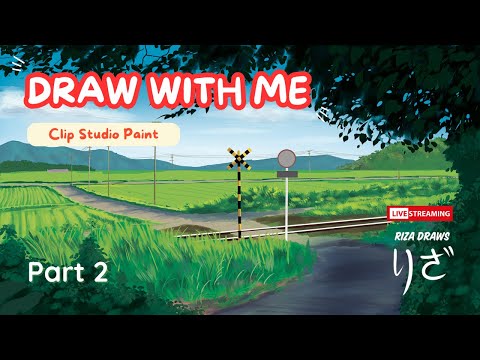 🔴 LIVE - Draw Landscape Anime-like