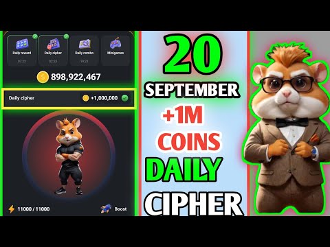 today hamster cipher code |  Hamster Kombat daily cipher | September 20 #hamsterkombat #ciphercodes