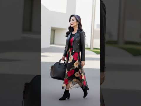 Elegant Ways to Style Leather Jackets for Women Over 50 #LeatherJacketStyle#LeatherJacketOutfits