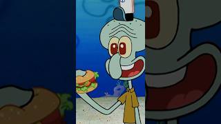 Squidward eats his FIRST Krabby Patty ever!! 🍔 | SpongeBob #shorts