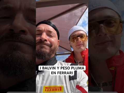 J Balvin y Peso Pluma corriendo Ferrari