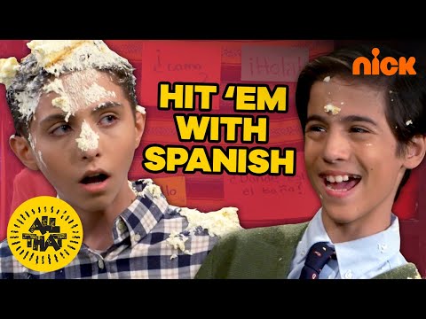 Crushed By Cake While Learning Spanish! Hit ‘Em With Spanish | All That