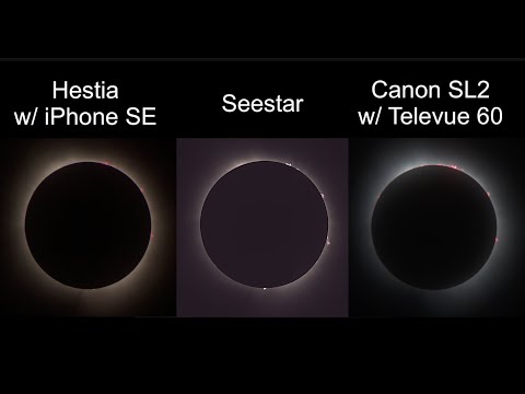 Total Solar Eclipse with the Hestia, Seestar, and Canon/Televue 60