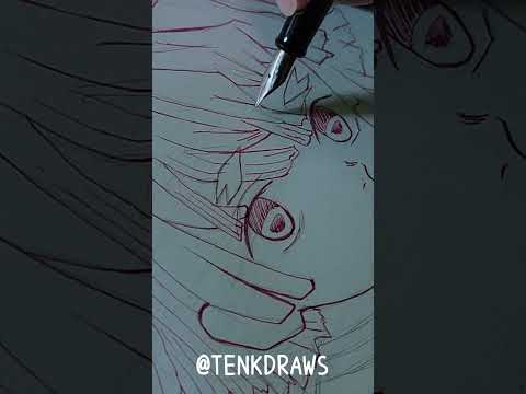 Drawing anime with fountain pen|Zenitsu |DemonSlayer |TenK Draws 1000 Subs Challenge