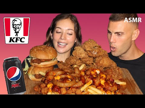 ASMR KFC Mukbang | Wicked Wings, Spicy McChicken, Loaded Fries w Supercharged Sauce (no talking)