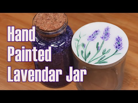 Painting Lavender - Jar Lid - Craft Ideas