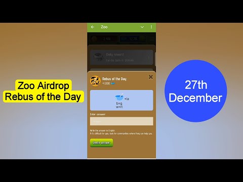 Zoo Rebus of the Day | Zoo Airdrop Rebus of the Day 27 December | Rebus of the Day Zoo