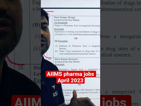 AIIMS Pharmacist vacancies 2023