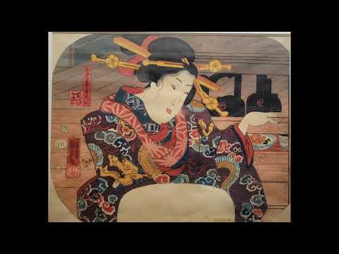 歌川国芳 Utagawa Kuniyoshi (1797~1861)《にぎわいぞろい ・ 花のにぎわい》団扇絵判 錦絵 一枚 江戸時代 安政2年(1855)　東京国立博物館蔵