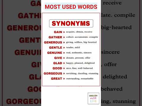 most used words #synonyms, improve vocabular, #vocabulary #english #speakenglish #learnenglish