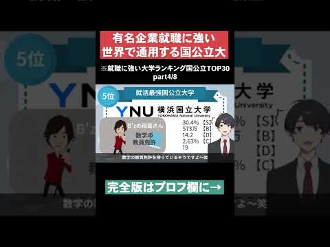 【有名企業就職に強い】就職に強い大学ランキング国公立TOP30part4 #Shorts