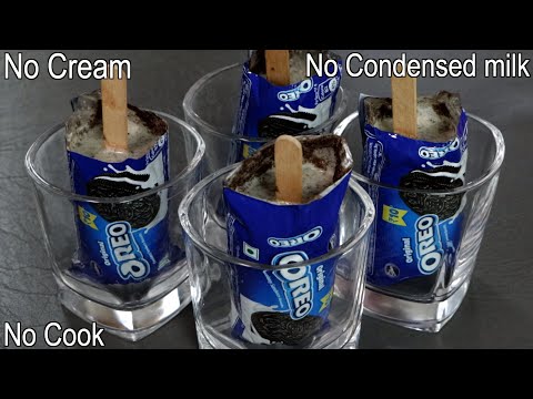 Only 2 Ingredients Oreo popsicle Recipe | Oreo Ice Cream without Cream, Mold and Condensed Milk