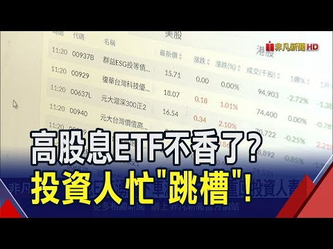 高股息ETF不香了？湧現下車潮...市值型、主題型熱度再起　專家：應改為追求總報酬｜非凡財經新聞｜20241223