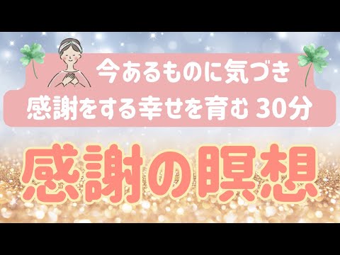 【感謝の瞑想30分】身体・心・環境・周りの人・世界への感謝し、今ある幸せに気づく