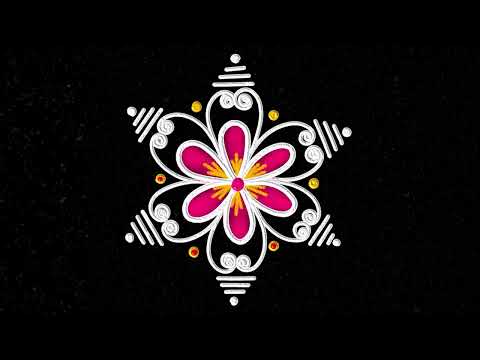 Easy flower kolam