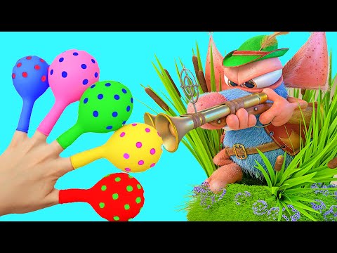 عائلة اصبع الأب 🙈 Five little monkey Song#2 | Fun Cartoon for Kids  | 유아를위한 손가락 노래 훈련 비디오