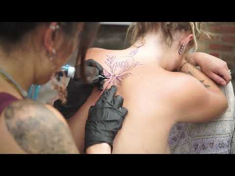 Woman Gets Tattoo | Copyright Free Video Footage