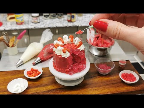 AMAZING Christmas cake in mini SIZE / real mini cooking / mini food / tiny kitchen / ASMR