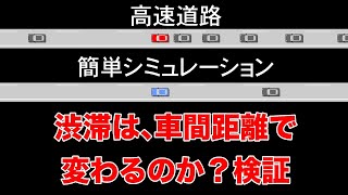 渋滞は、車間距離で変わるのか？簡単アニメで検証