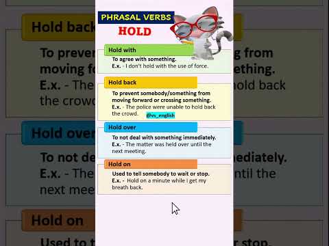 Important "Phrasal Verbs with HOLD " #phrasalverbs #englishgrammar #hold  #shorts #viral  VS ENGLISH