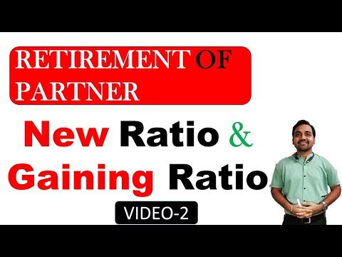 🔴Calculation of New Ratio and Gaining Ratio| Retirement of Partner |Partnership class 12|| Video 2