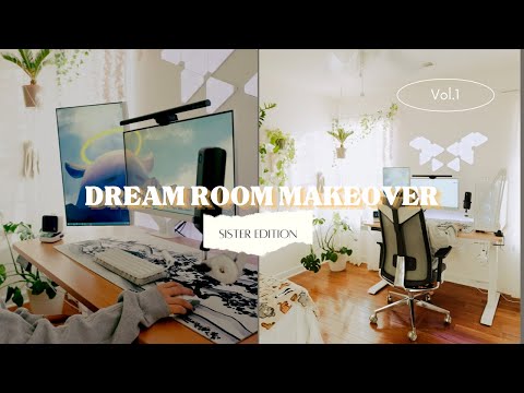 Surprising My SISTER With Her DREAM ROOM!!! (Botanical Theme, All White Setup, and More!)