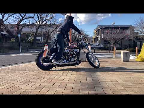 ショベルヘッド冬のキック　Bキャブサンダージェット　ショベルチョッパー　4速フレーム　ハーレーダビッドソン　harleydavidson shovel