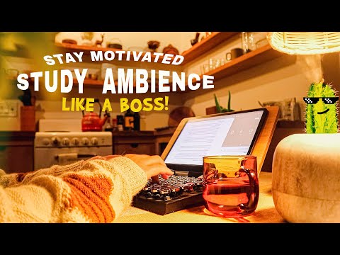 4-HOUR STUDY AMBIENCE ☕ relaxing typing ASMR ☕DEEP FOCUS POMODORO TIMER☕Stay Motivated Study With Me