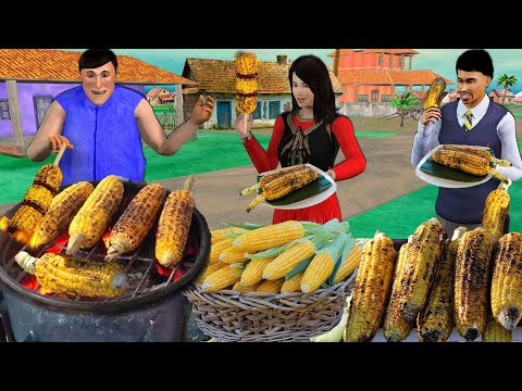 Greedy Tandoori Sweet Corn Wala Fried Corn Street Food Hindi Kahaniya Moral Stories Comedy Video