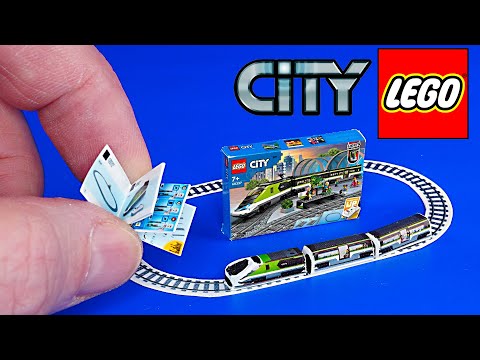 DIY Miniature LEGO City Express Passenger Train 60337 Building Toy Set Box. Dollhouse crafts.