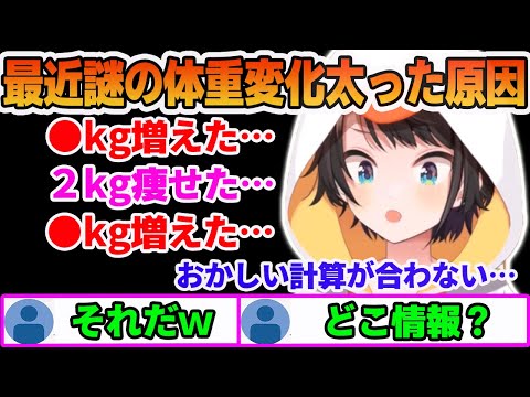 最近とある飲み物を止めただけで体重が増えてしまった現象の原因に気付く大空スバル【ホロライブ切り抜き】