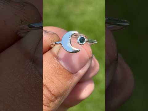 Birthstone Moon Ring #silversmith #metalsmith #handmadejewelry #ring #asmr #jewelry #handmade