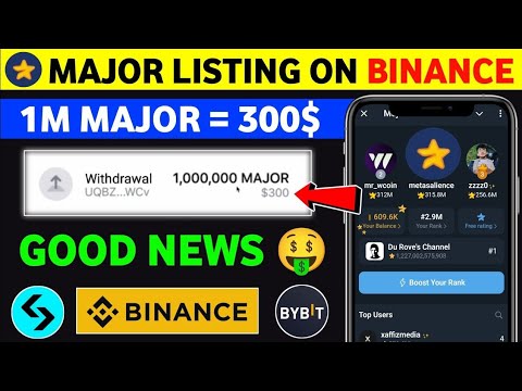 Major Airdrop listing on exchanges | Major Airdrop listing date | major Airdrop withdrawal