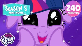 SEASON 3 MINI MOVIE 😊🦋💕 4 HOURS | My Little Pony: Friendship is Magic | Mega Compilation 🎥