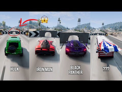 Super Heros Cars vs Tight Hole #8 😱 BeamNG.Drive | The Real Granny