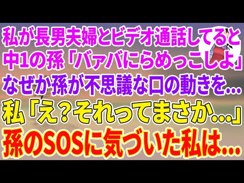 【スカッとする話】長男夫婦とビデオ通話してると孫が突然「バァバ、にらめっこしよ」なぜか不思議な口の動きを…私「え？それってまさか…」SOSに気づいた私は...