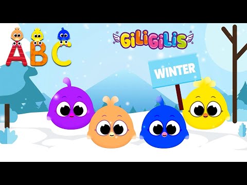 Five Little Giligilis With Alphabetical Lessons and More About Fruits, and Vegetables - ABC Learning