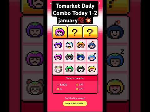 Tomarket Daily Combo Today 1 January | Tomarket Combo Today | Tomarket Today Combo | Tomarket Combo