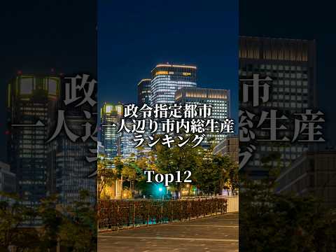 政令指定都市一人辺り総生産ランキング#ランキング #地理系 #政令指定都市 #gdp #比べてみた #都会 #おすすめ #バズれ