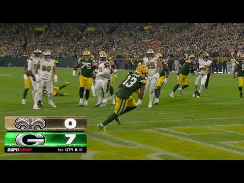 Jordan Love's 24th TD pass of 2024 opens scoring in Saints-Packers on 'MNF'