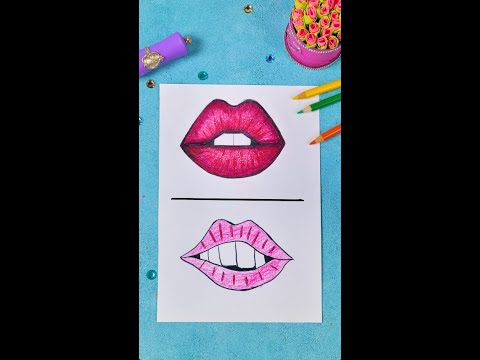 EASY! Perfect Lips Drawing Hack 👄 #short #easydrawing