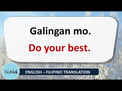 How to ENCOURAGE SOMEONE in Filipino!  (English - Tagalog)