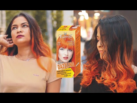 DIY Dazzling Fire Orange Ombre| Kamill Highlighters Hair Colours| Live Results| Step by Step Guide