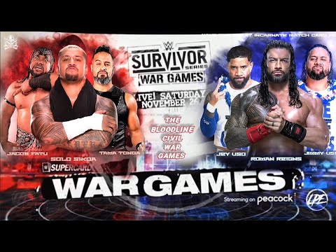 WWE Survivor Series | War Games 2024 Roman Reigns Team VS Solo Sikoa Team - Prediction Match Card HD