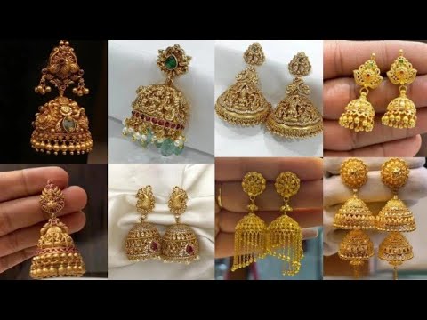 latest gold earrings jhumka | gold jhumka designs| gold jhumka