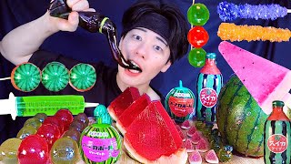 【スイカゼリー】暑くなってきたので世界中から涼しげなお菓子を集めてモッパンしたら体感温度2度下がった🍉