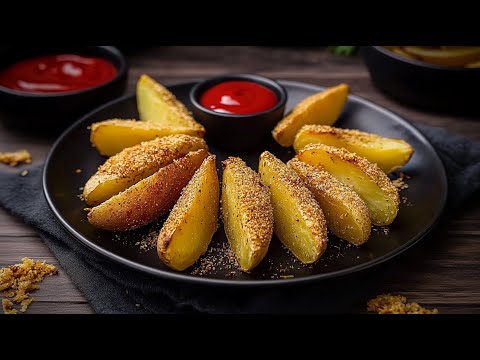 Perfect crispy potatoes with garlic and breading!!! Delicious and easy!