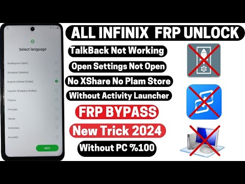 All Infinix Frp Unlock/Bypass Google Account  Latest Security 2024 Android 13/12 (X6525)  Without Pc