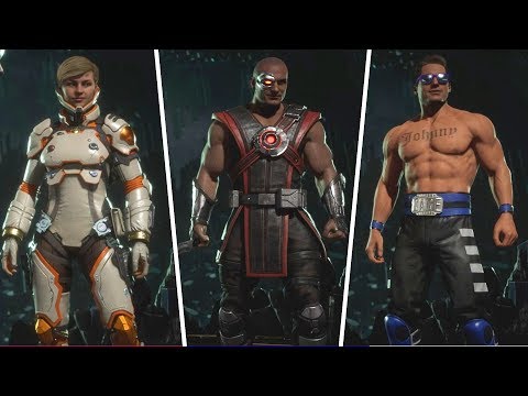 Mortal Kombat 11 - All Costumes/Skins Colors So Far (Cassie Cage, Kano, Johnny Cage)